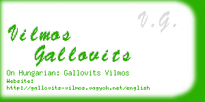 vilmos gallovits business card